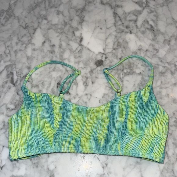 Peixoto Vibrant Green/Blue Tie-Dye Bikini Set with NWT Sarong - Picture 7 of 10